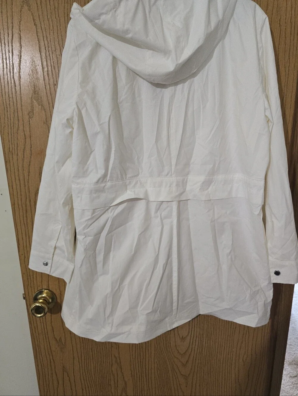 Nwt. Vince Camuto White Lightweight Hooded Trench Coat
